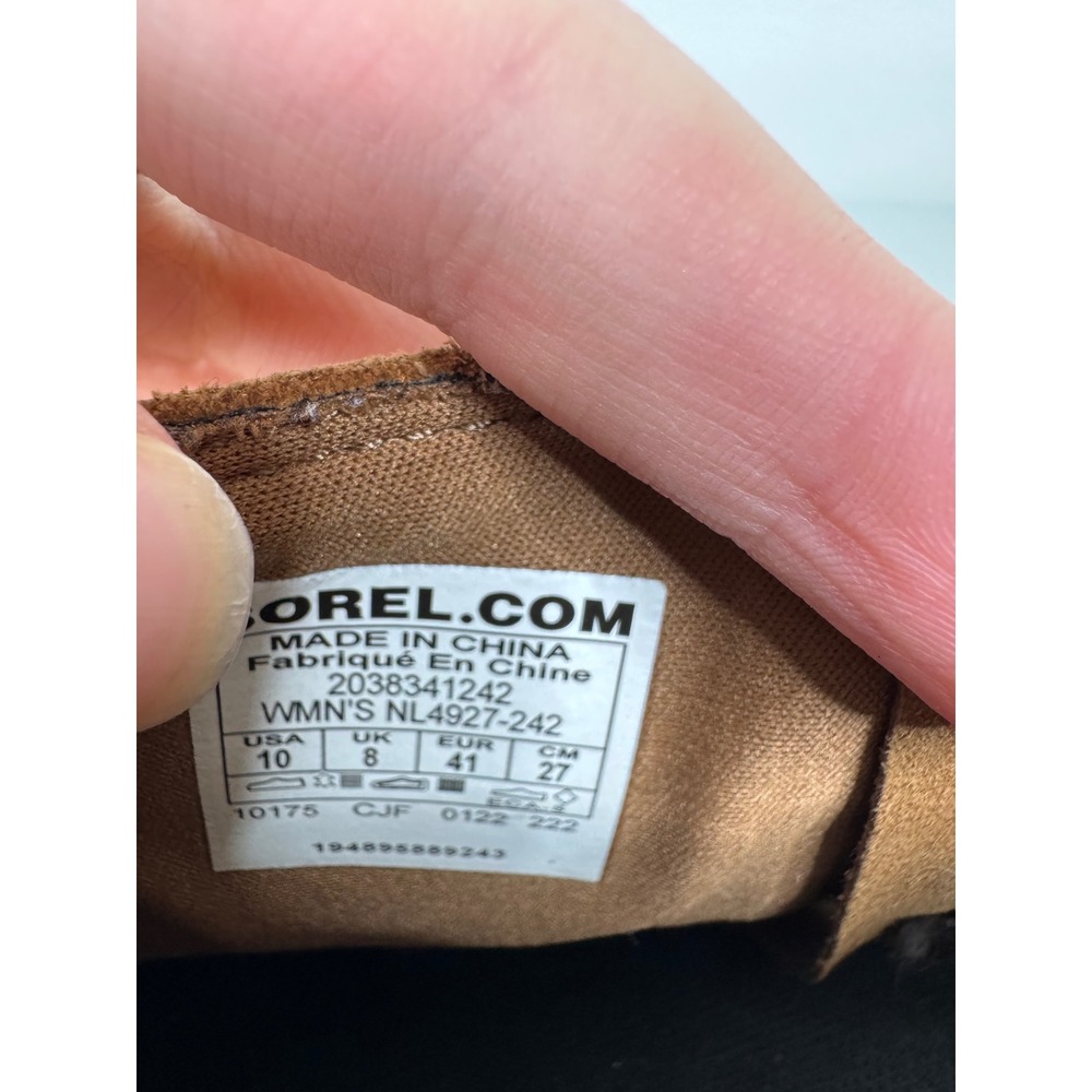 Sorel Brown Leather Wedge Ankle Boots Size 10 - Picture 8 of 8